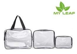 กระเป๋าซิลิโคนกันน้ำ กระเป๋าPVC ใส 3ชิ้น Travel Bag